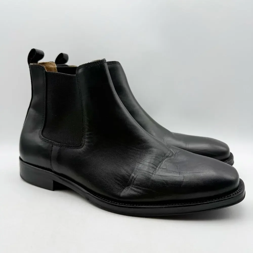 Bruno Magli Mens Macy Chelsea Boots Size 10.5 Black Leather Slip On